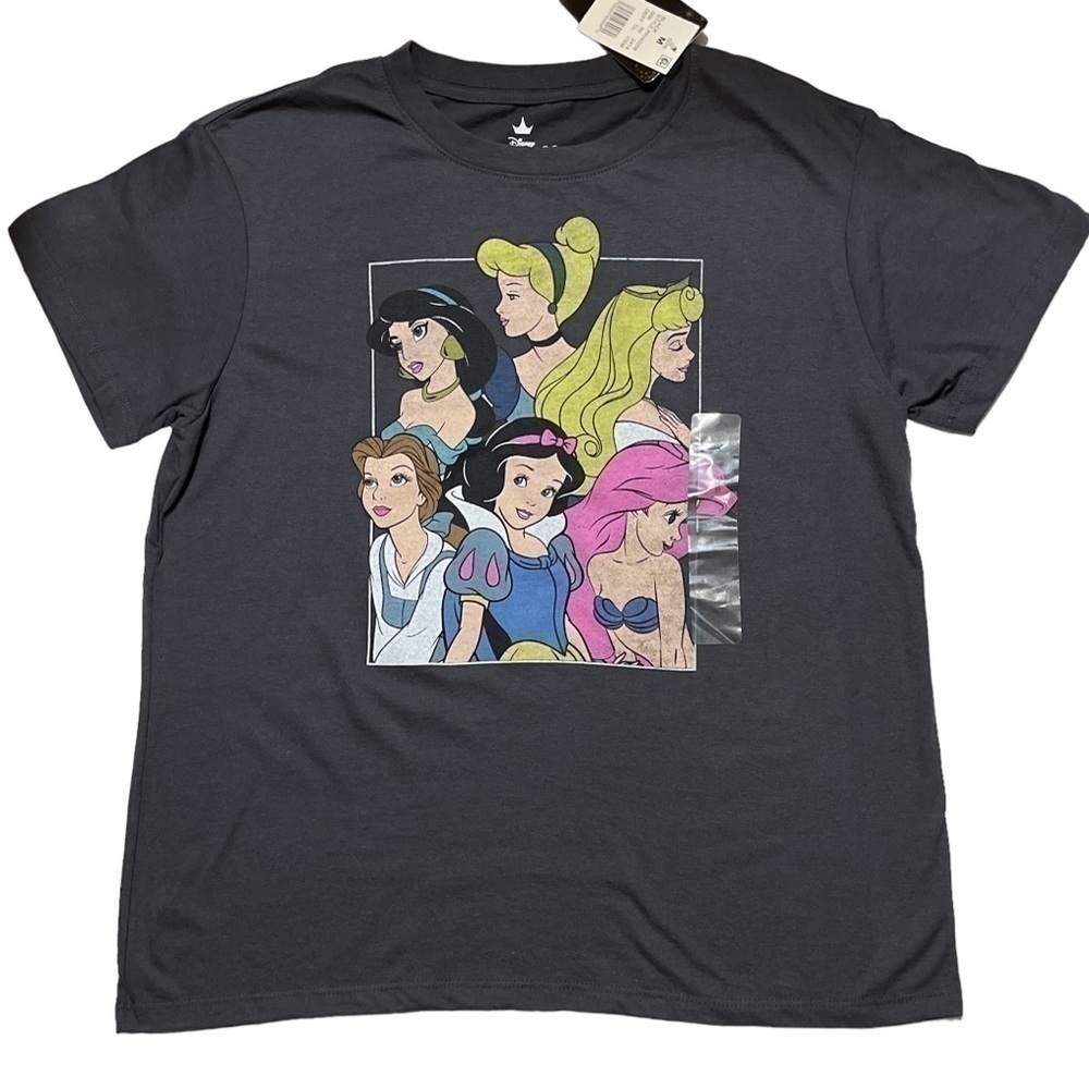 Disney Princess Short Sleeve Crewneck T-Shirt Size Medium Dark Grey